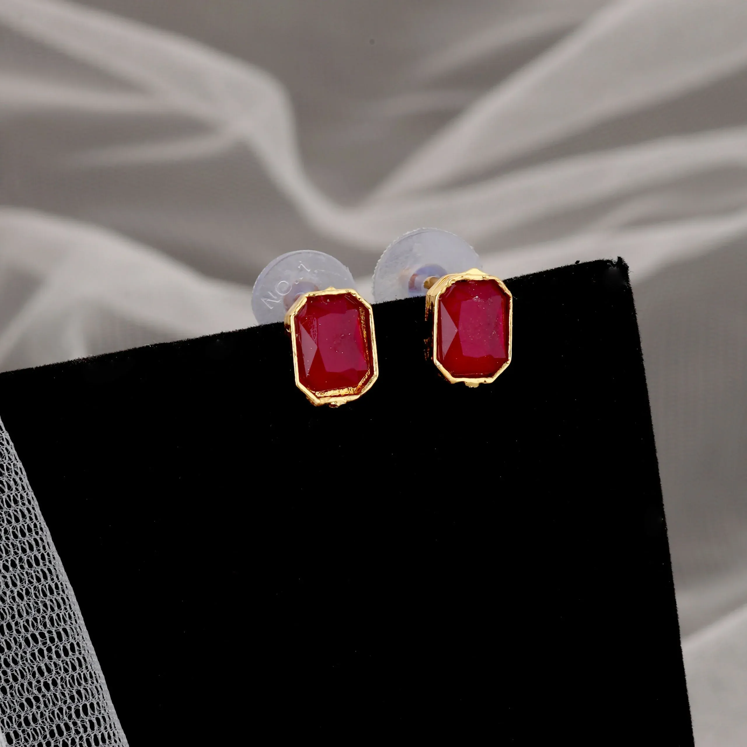 Gold-Toned Choker Set with Ruby Maroon Stones – Elegant Jewellery - Detailed Feature View 1