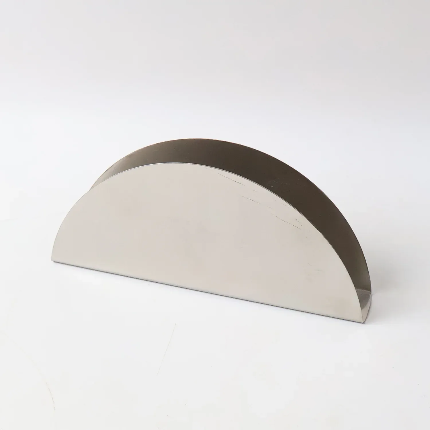Stainless Steel Napkin Holder – Sleek Half-Moon Design - Detailed Feature View 4
