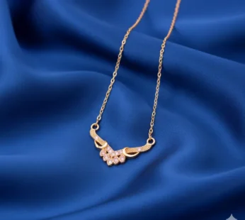 Gold Plated Floral Cluster Necklace – Elegant V-Pendant for Women