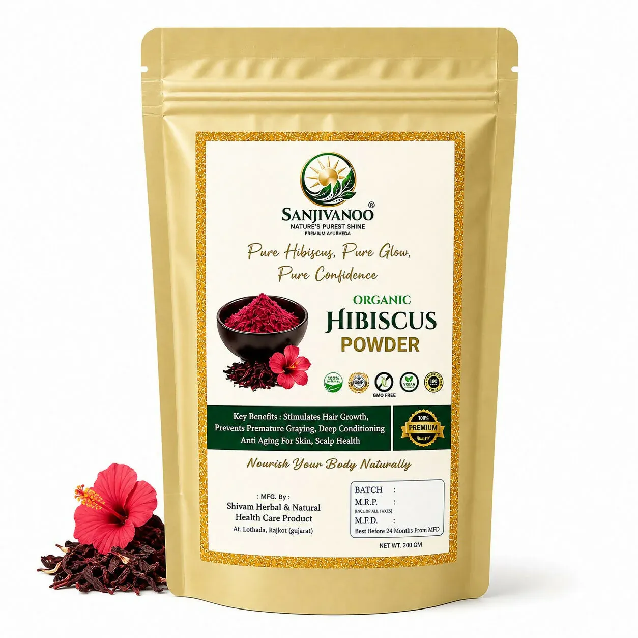 Sanjivanoo Hibiscus Powder Hair Growth Skin Care Herbal (200 GM) - Detailed Feature View 5