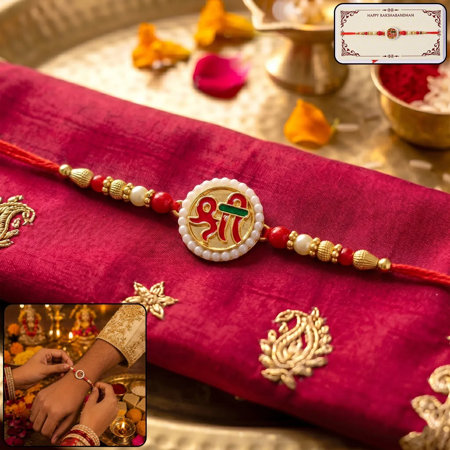 Premium Rakshabandhan Shri Symbol Devnagari Rakhi – Traditional & Designer - Buy Online at Alikart