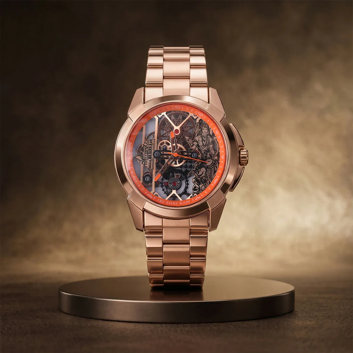 Premium Jai Shri Ram Analog Watch – Devotional Style with Rose Gold Finish - Buy Online at Alikart
