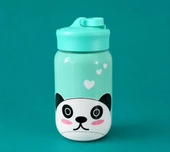 Cute Panda Glass Water Bottle with Handle Lid for Kids and Adults 340 ML(Color may vary 1 PC)