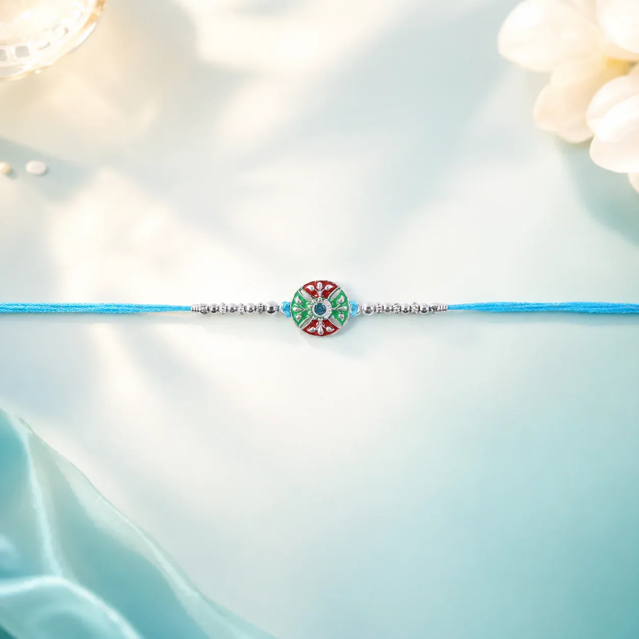 Blue Thread Rakhi – Elegant Traditional Festive Design - Detailed Feature View 2