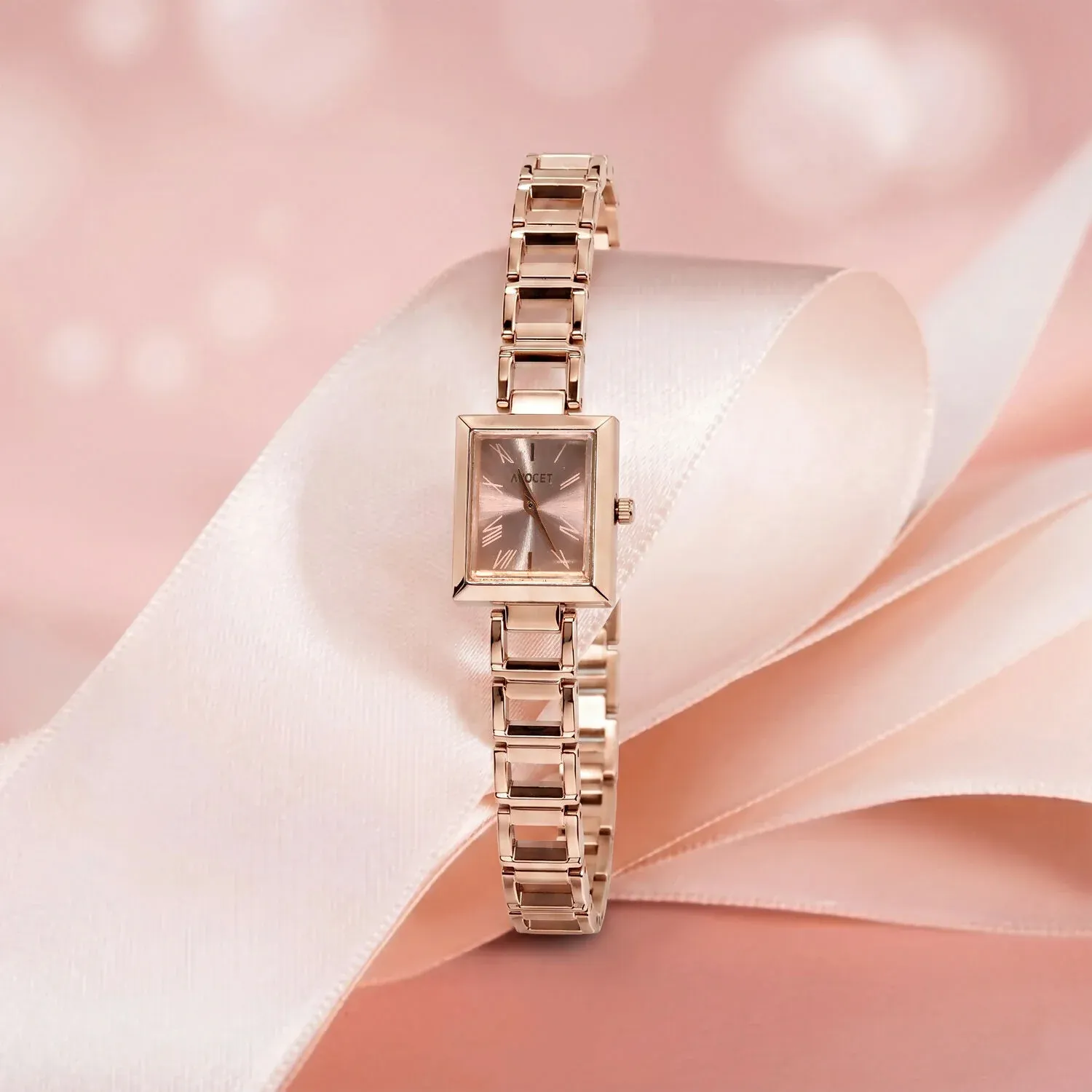 Premium Rose Gold Square Dial Watch – Elegant & Stylish for Women - Buy Online at Alikart