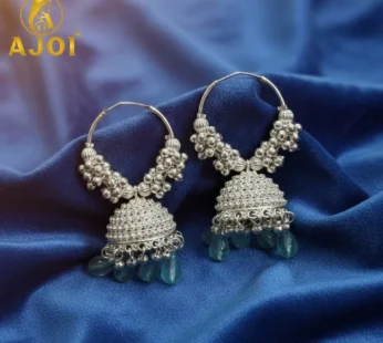 Silver Mint Blue Earrings – Traditional Charm with Contemporary Grace