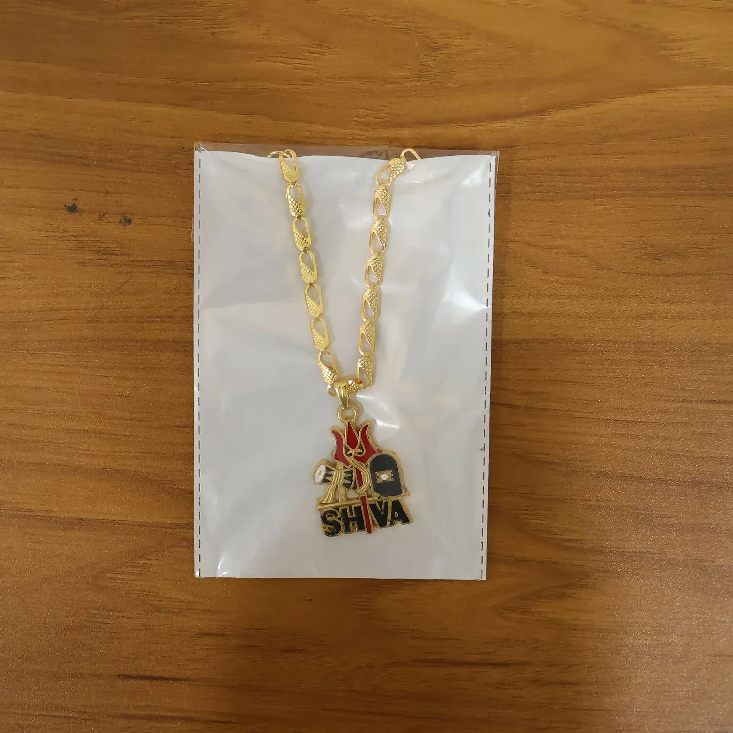Shiva Trishul Pendant – Gold-Plated Spiritual Jewelry with Designer Chain - Detailed Feature View 5