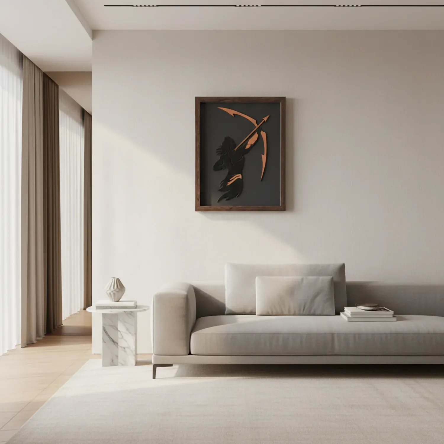 Lord Ram Wall Art Frame – Modern Minimalist Devotional Decor - Detailed Feature View 3