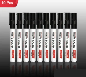 Whiteboard Marker Set – Refillable Bold Black Ink (10 Pcs)