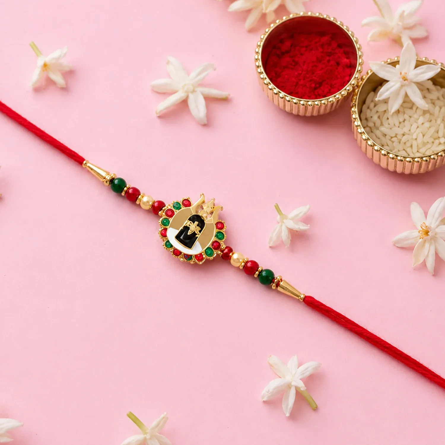 Premium Divine Shivling Rakhi – Spiritual Beads & Traditional Design - Buy Online at Alikart