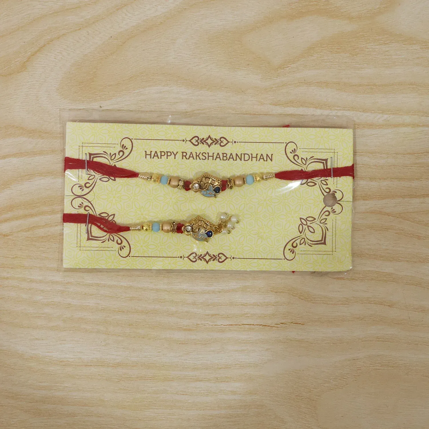 Premium Pearl Bead Bhabhi Lumba Rakhi – Elegant Gift for Raksha Bandhan - Detailed Feature View 7