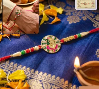 Rakhi – Traditional Thread with Colorful Beads & Ganesh Motif