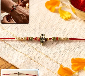 Rakhi – Traditional Damru Trishul Beaded Design for Raksha Bandhan