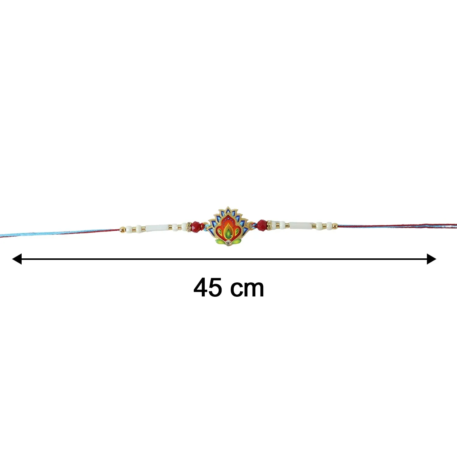 Peacock Feather Rakhi – Festive Beads & Elegant Design - Detailed Feature View 5
