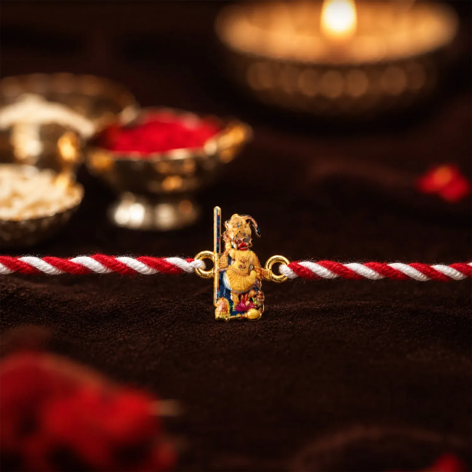 Hanuman Ji Rakhi – Traditional Designer Thread for Brothers - Detailed Feature View 2