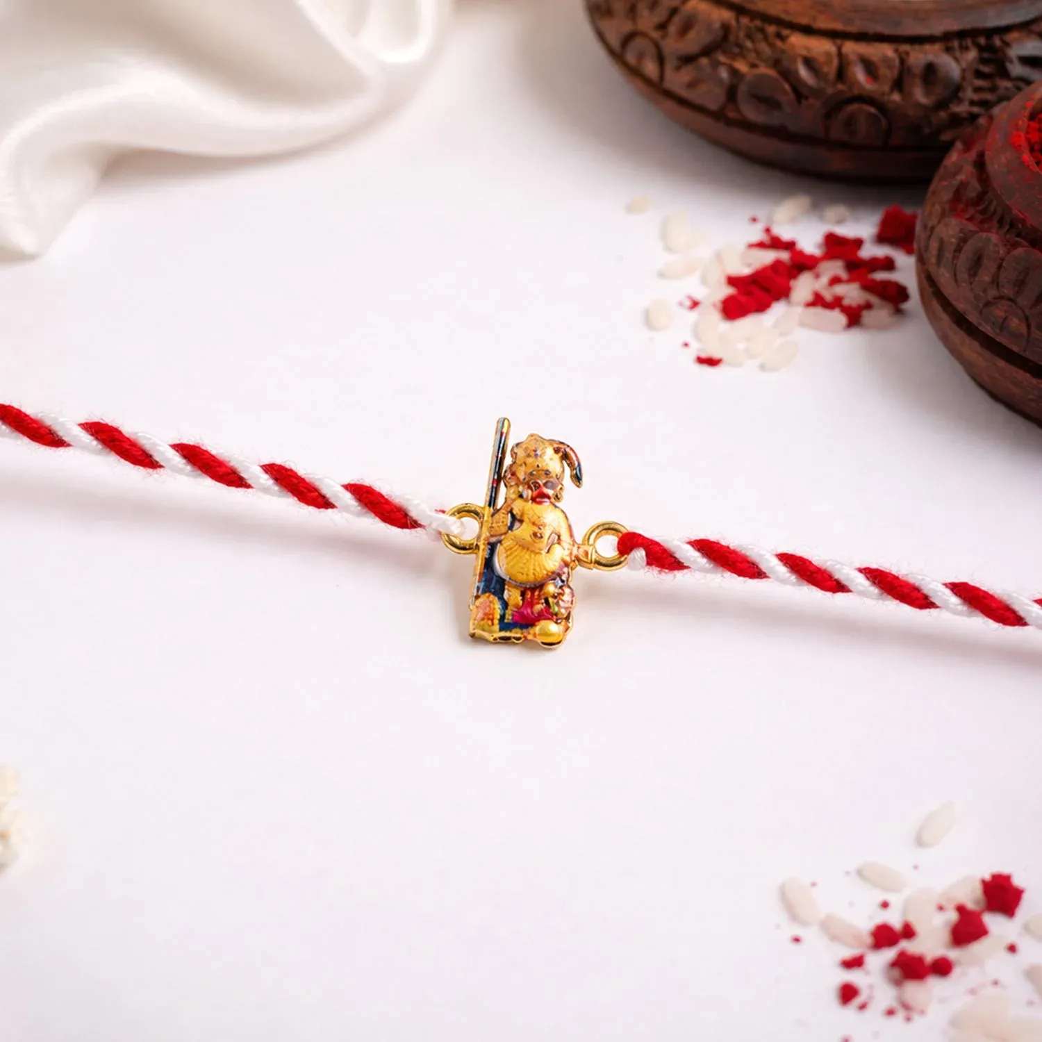 Hanuman Ji Rakhi – Traditional Designer Thread for Brothers - Detailed Feature View 3