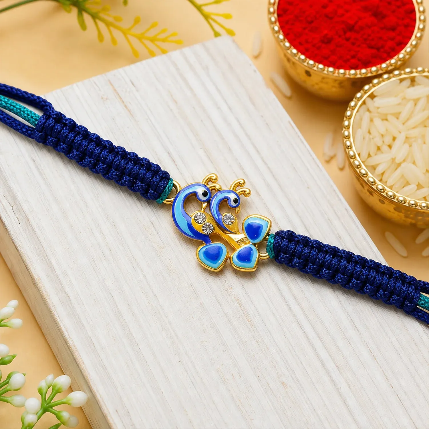 Peacock Rakhi – Elegant, Traditional & Stylish for Brothers - Detailed Feature View 3