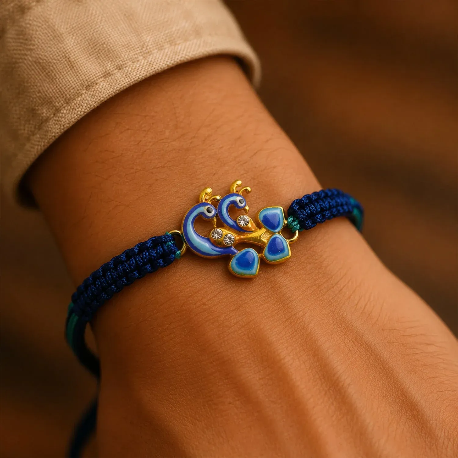 Peacock Rakhi – Elegant, Traditional & Stylish for Brothers - Detailed Feature View 1