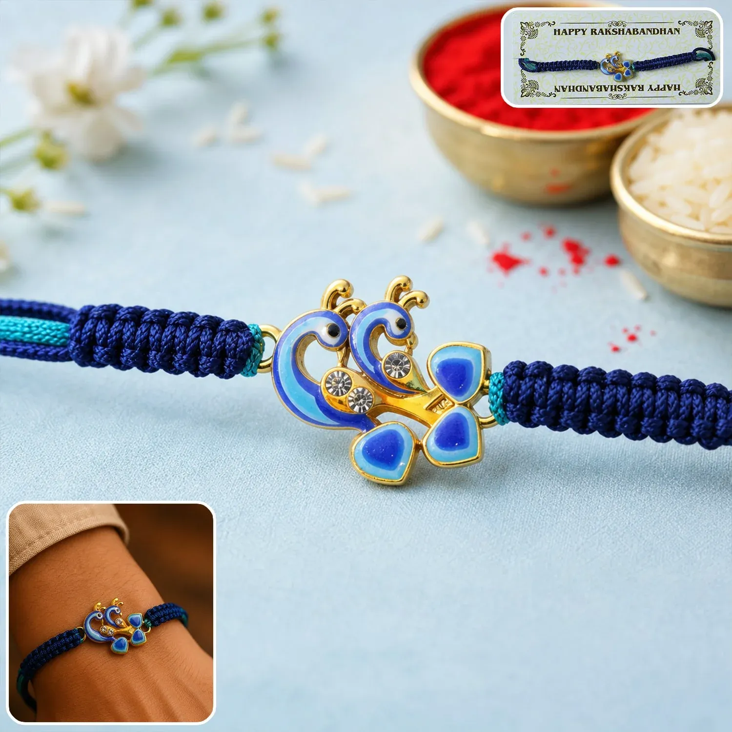 Premium Peacock Rakhi – Elegant, Traditional & Stylish for Brothers - Buy Online at Alikart