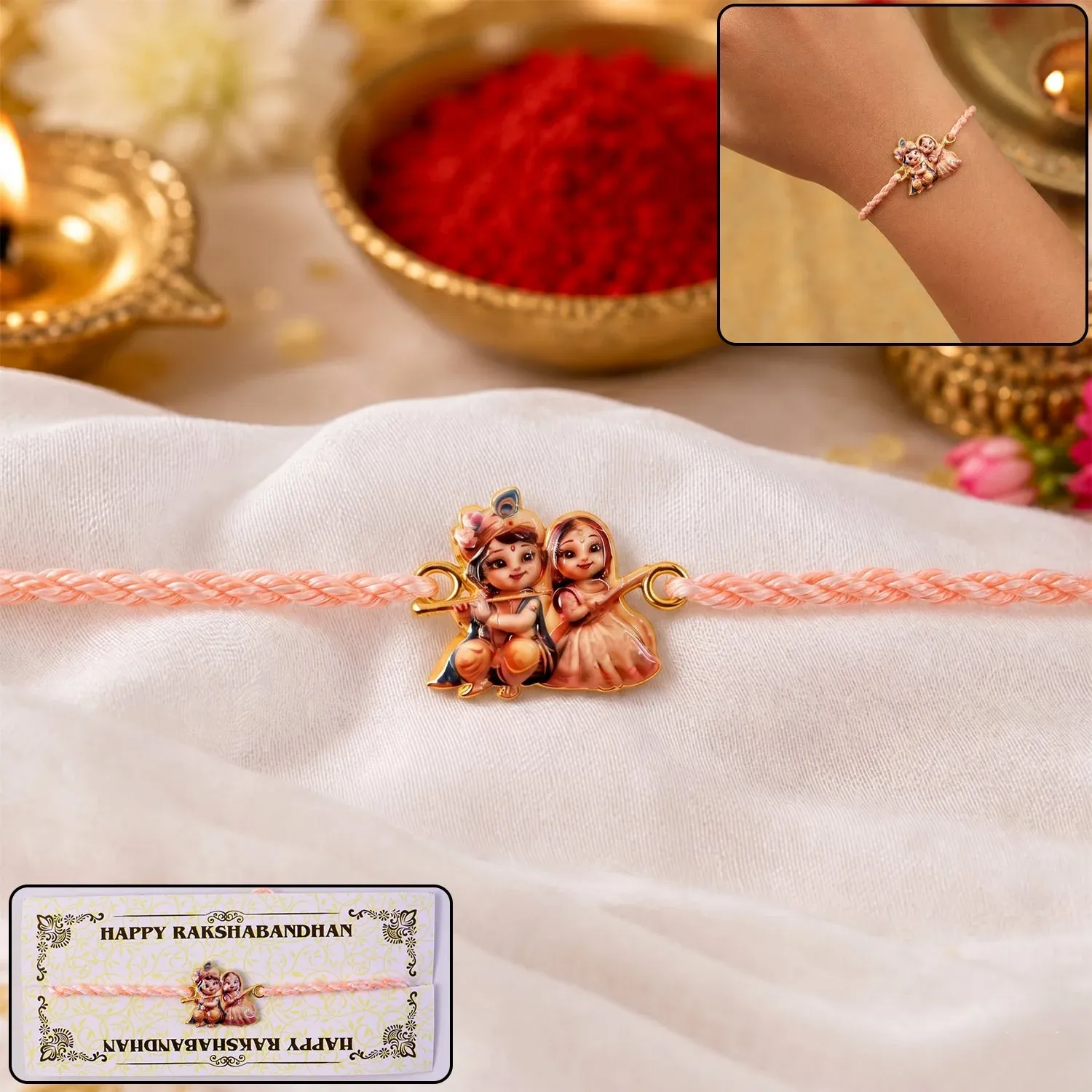 Premium Radha Krishna Rakhi, Stylish & Light for Raksha Bandhan - Buy Online at Alikart