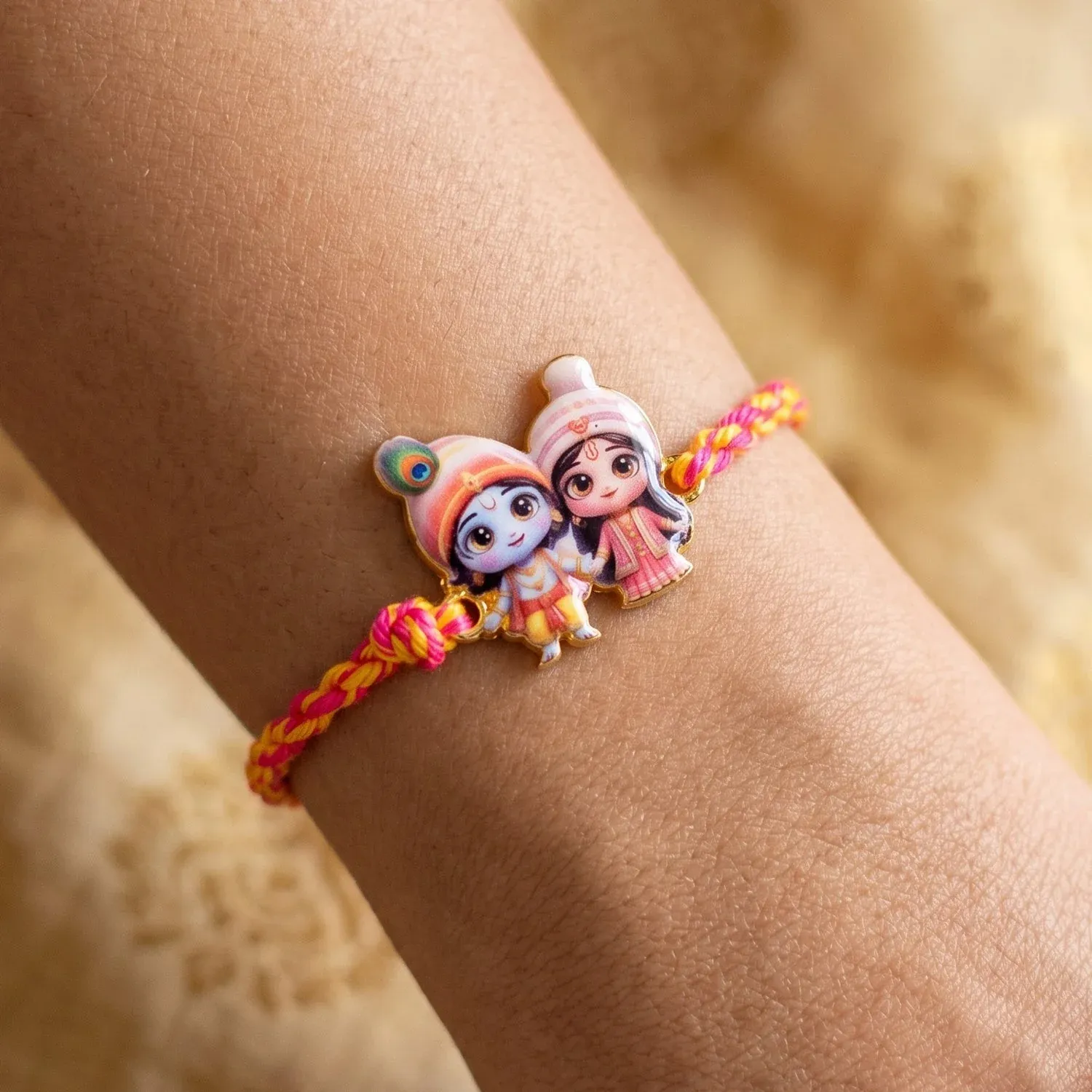Radha Krishna Rakhi – Elegant & Traditional Design for Brothers - Detailed Feature View 3