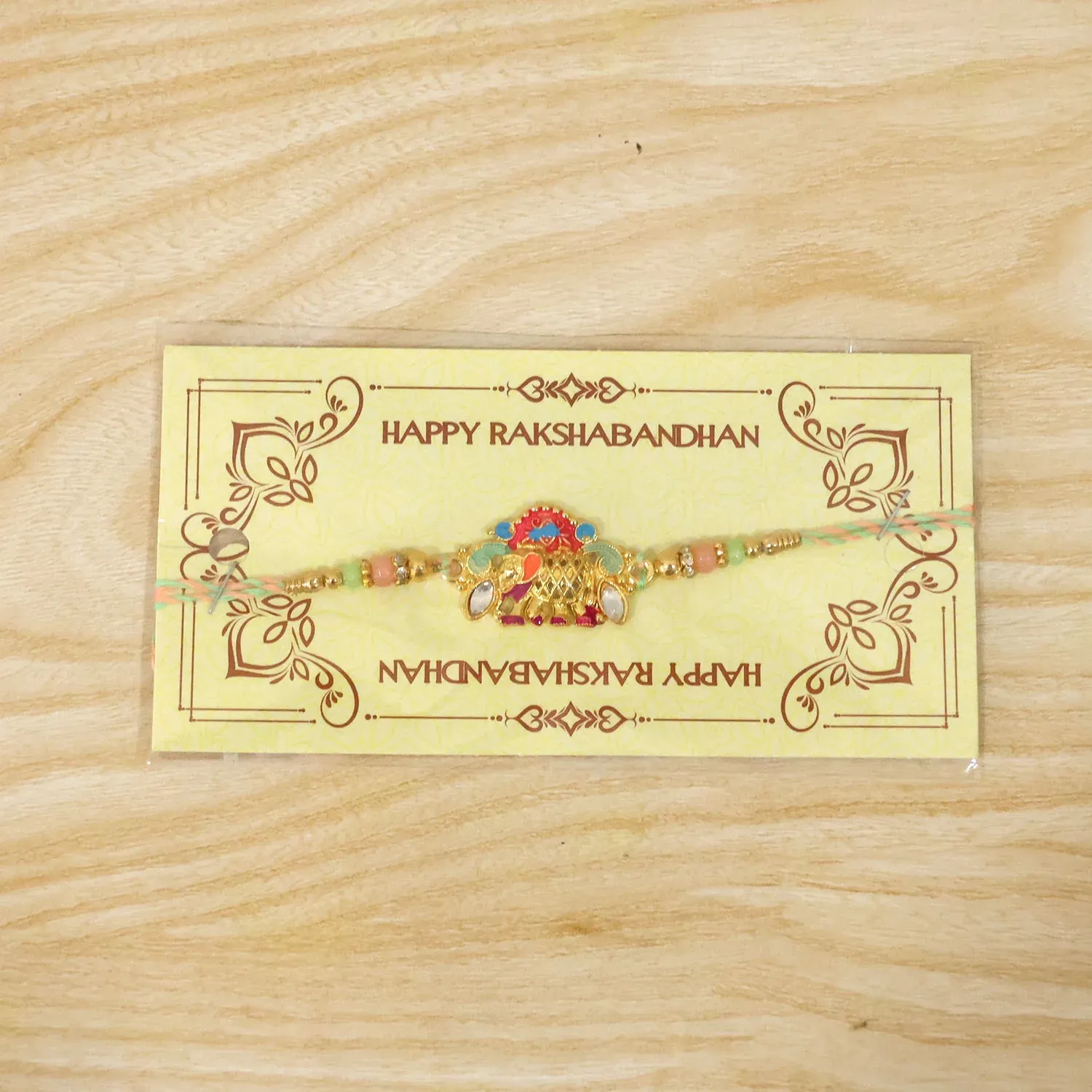 Rakhi – Colorful Elephant Beaded Rakhi for Rakshabandhan - Detailed Feature View 5