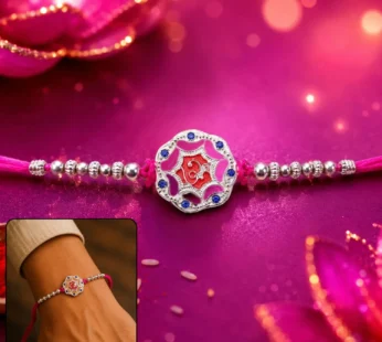 Rakshabandhan Silver Floral Rakhi for Brother – Elegant & Traditional