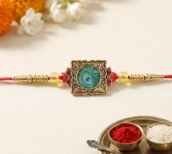 Traditional Rakhi – Elegant Design with Decorative Beads for Brother