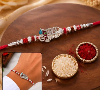 Oxidised Silver Meenakari Rakhi – Elegant Traditional Design