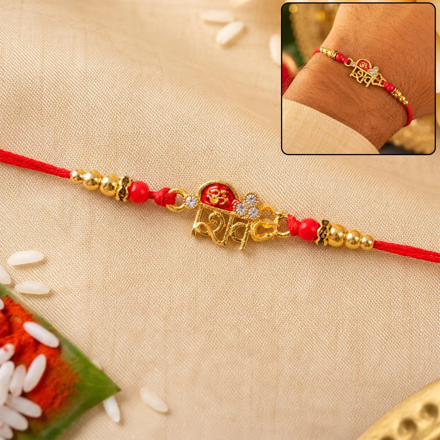 Premium Golden Rakhi – Elegant Design for Raksha Bandhan Gift - Buy Online at Alikart