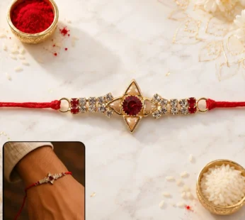 Sparkling Gold Star Rakhi – Elegant Design for Raksha Bandhan