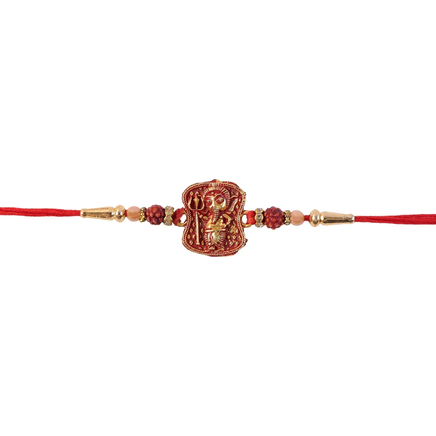 Ganesha Rudraksha Rakhi – Antique Design for Brother | Spiritual Gift - Detailed Feature View 4