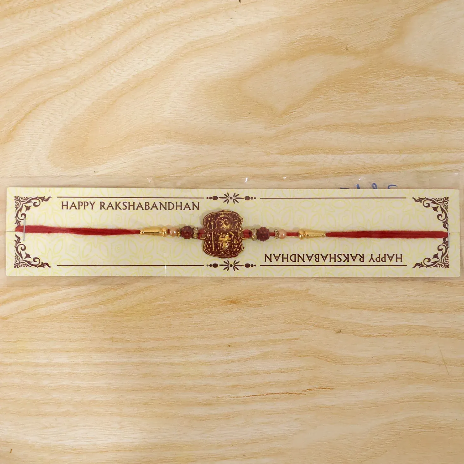Ganesha Rudraksha Rakhi – Antique Design for Brother | Spiritual Gift - Detailed Feature View 5
