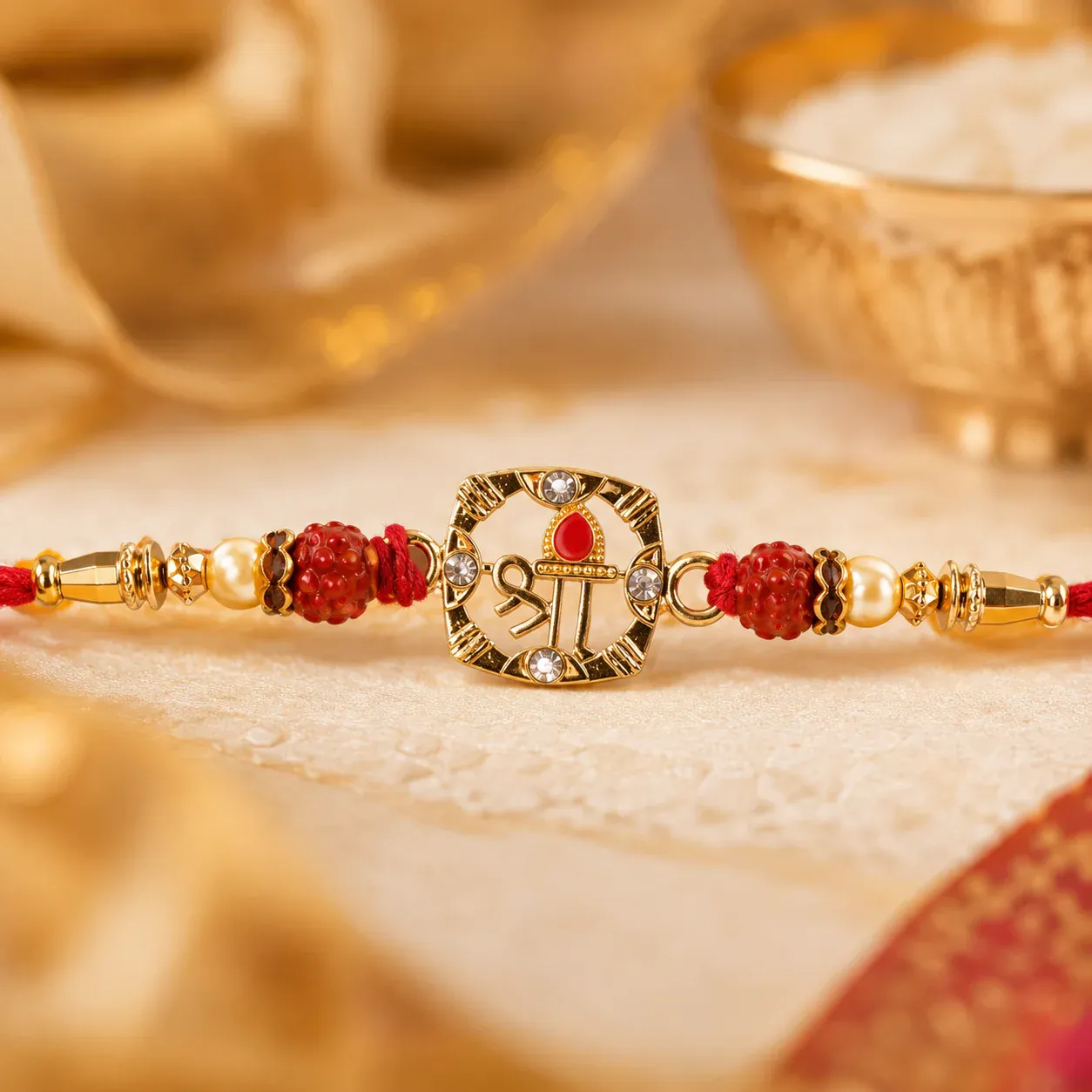 Rudraksha Rakhi – Elegant Traditional Festival Accessory - Detailed Feature View 4