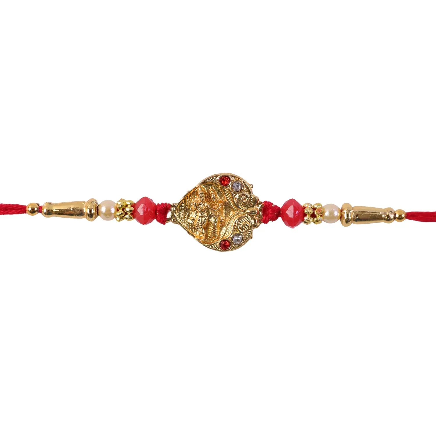 Designer Rakhi – Elegant Beaded Thread for Brother Festive Wear - Detailed Feature View 4