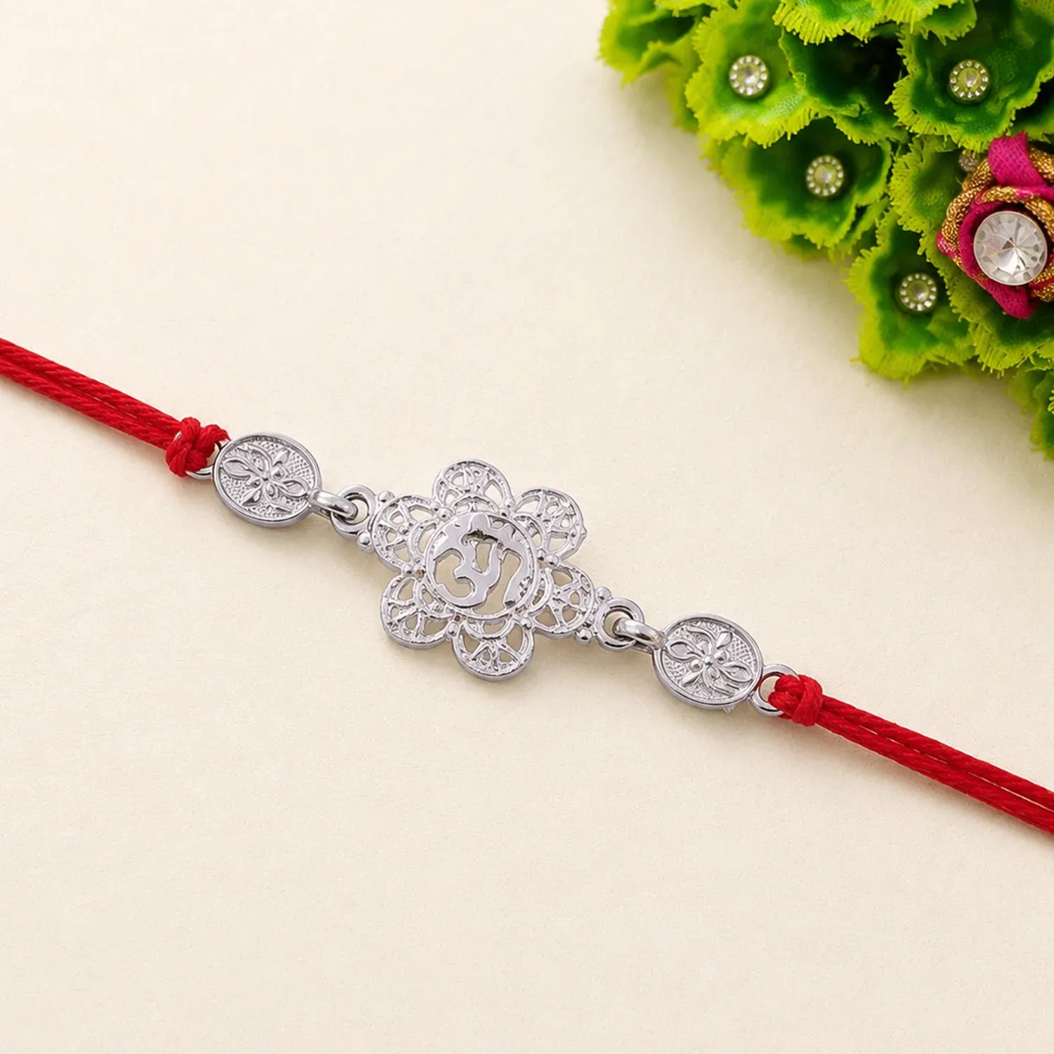 Rakhi – Traditional Design with Decorative Beads and Stylish Appeal - Detailed Feature View 1