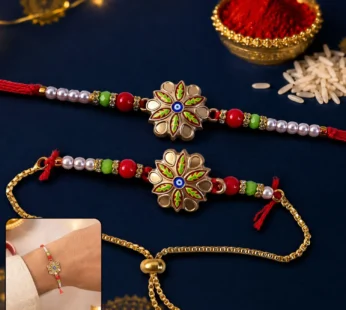Meenakari Floral Evil Eye Rakhi – Beautiful & Traditional Gift