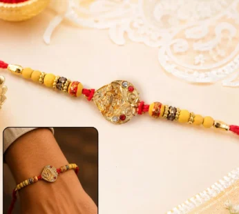Premium Golden Tone Rakhi – Symbol of Love & Protection