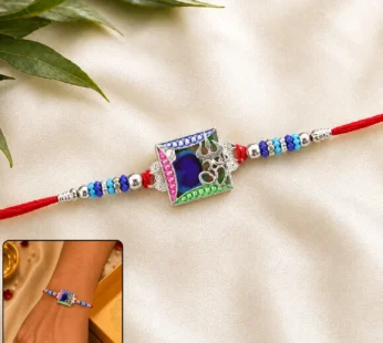 Rakhi – Beautiful multicolor stone-studded design for Raksha Bandhan