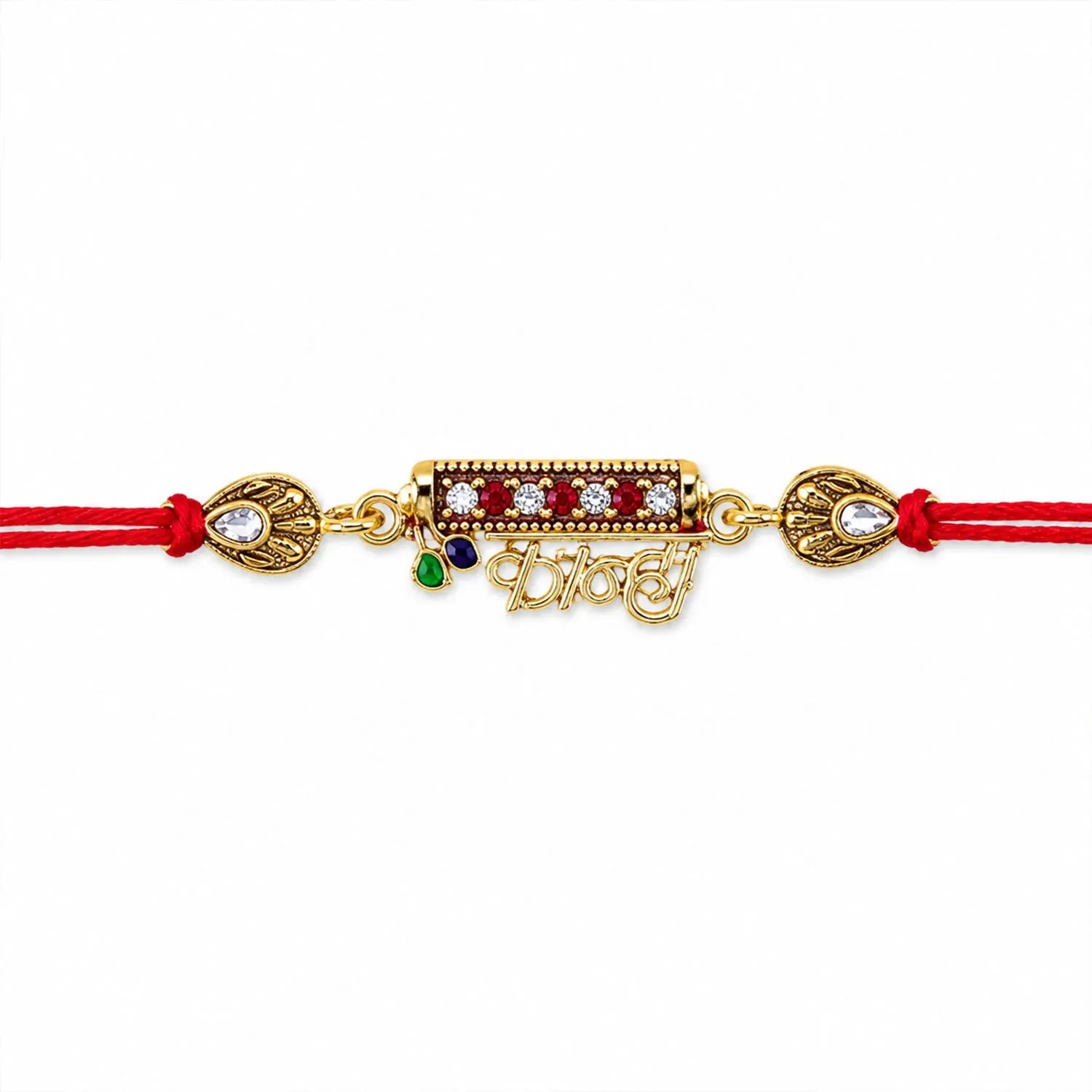 Kanha Black Enamel Rakhi – Elegant Brother-Sister Gift - Detailed Feature View 4
