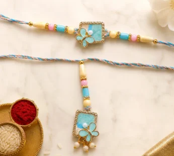 Bhaiya Bhabhi Lumba Rakhi – Elegant Design with Pearls for Rakshabandhan
