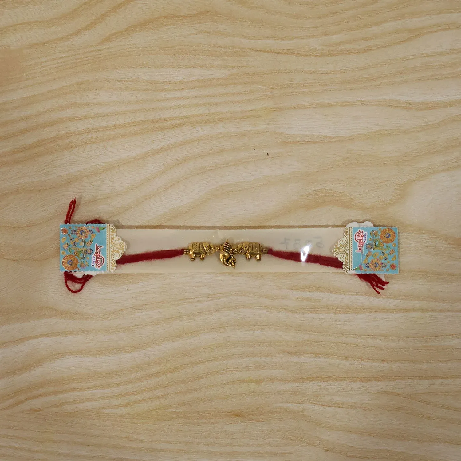 Premium Elephant Design Om Ganesha Antique Charm Fancy Thread Rakhi for Brother - Detailed Feature View 5