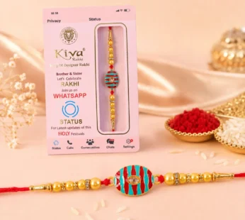 Premium Designer Kundan Rakhi with Pearl Beads for Brother