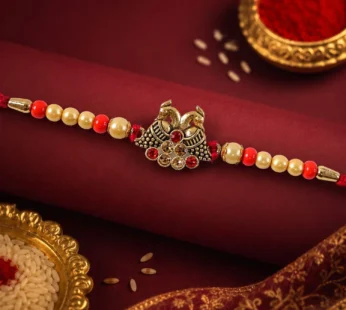 Ornate Stylish Motif Premium Beaded Designer Rakhi for Brother