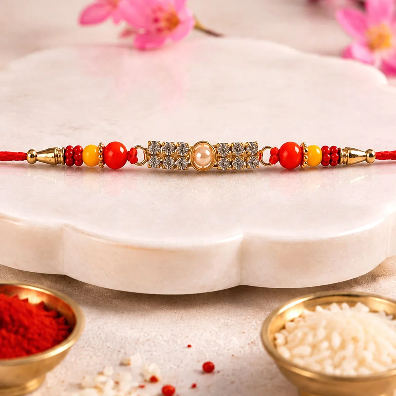 Premium Premium Stylish Stone Studded Premium Designer Rakhi for Brother - Buy Online at Alikart