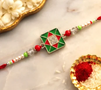 Geometric Square Stone Premium Designer Rakhi for Brother