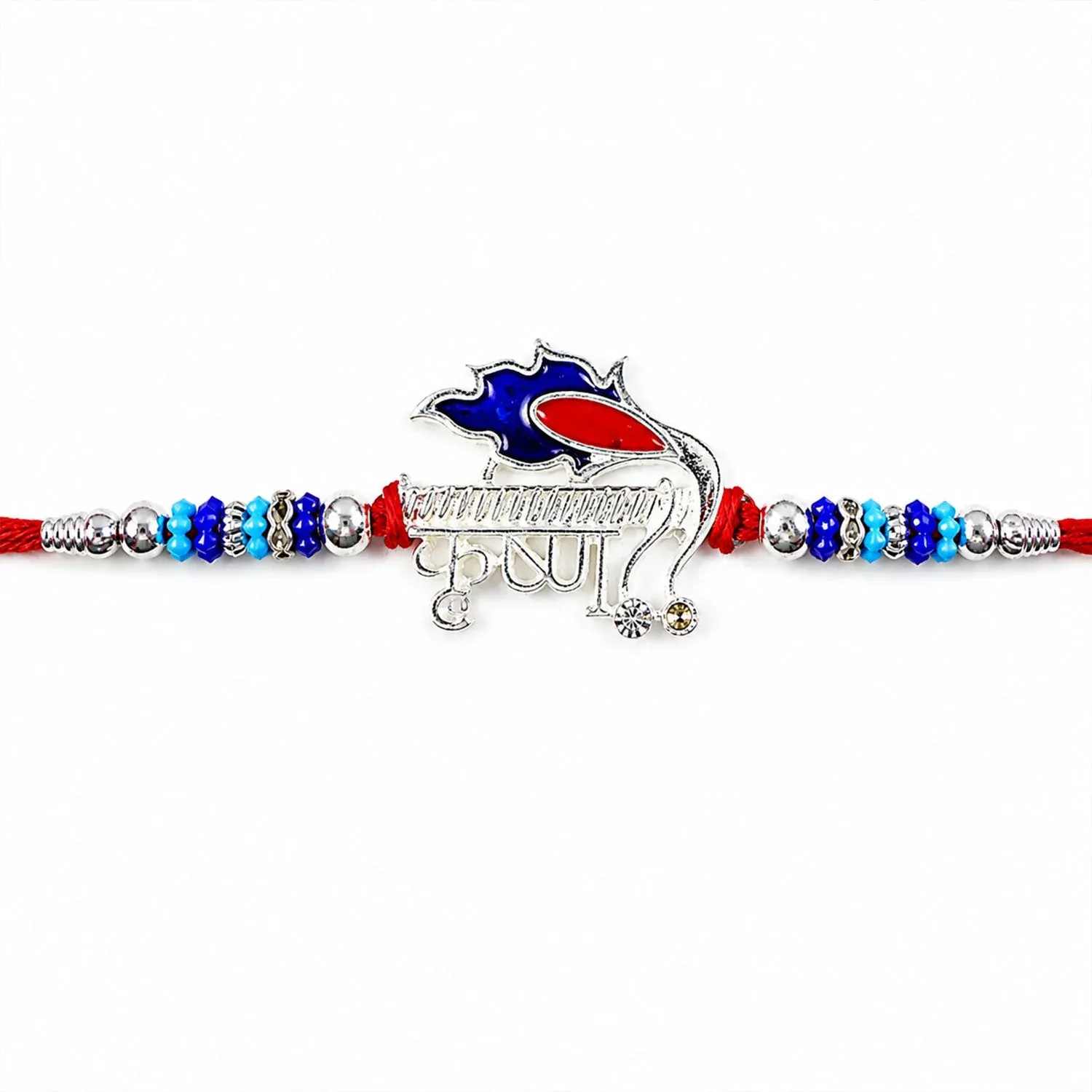 Krishna Text Beaded Designer Premium Traditional Rakhi for Brother - Detailed Feature View 4