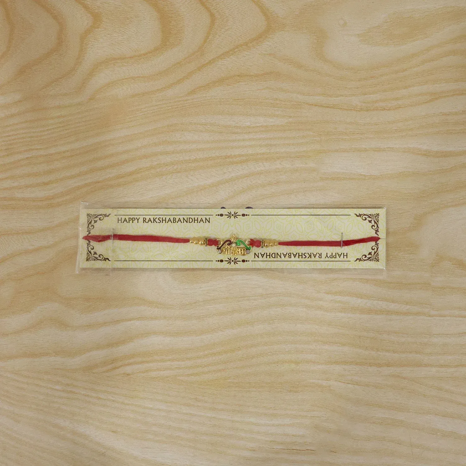 Shree Ram Text Stone Studded Designer Rakhi for Brother - Detailed Feature View 5