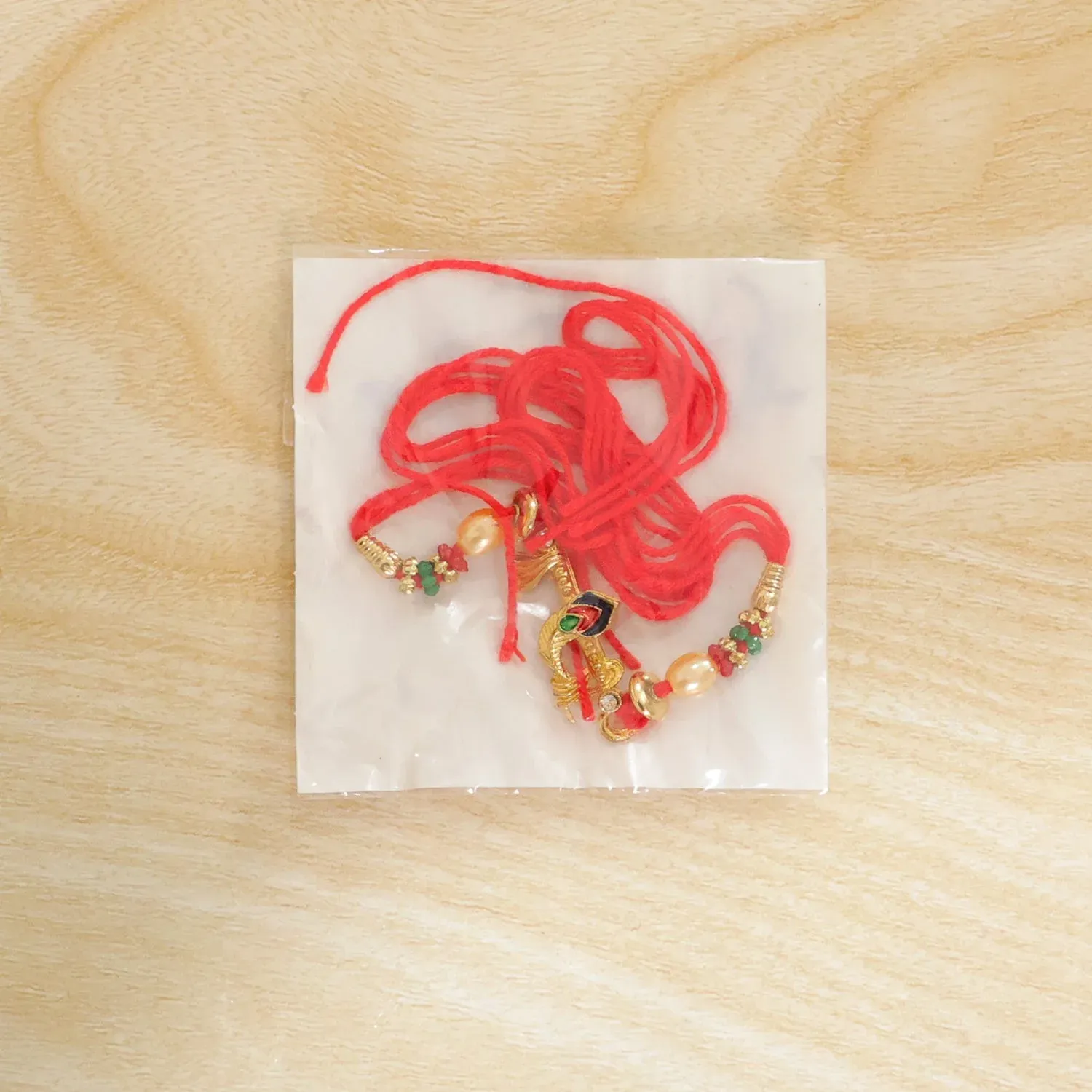 Peacock Feather Charm Premium Designer Rakhi for Brother - Detailed Feature View 5