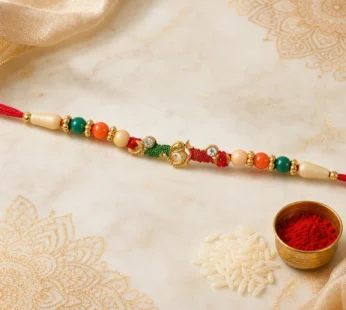 Minimal Beaded Thread Designer Premium Traditional Rakhi for Brother
